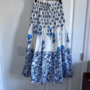 NWOT Mary Marshmellow Floral Printed Tiered Midi Skirt